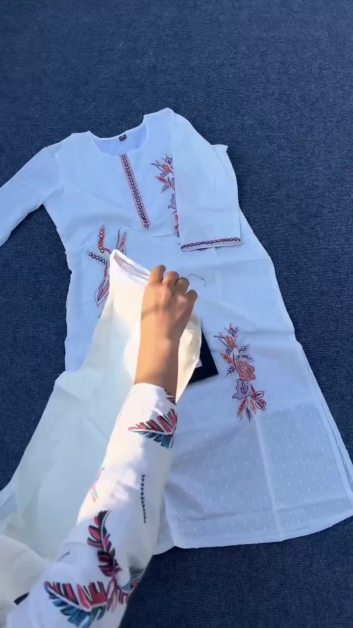 White Embroidered 3-Piece Suit Set