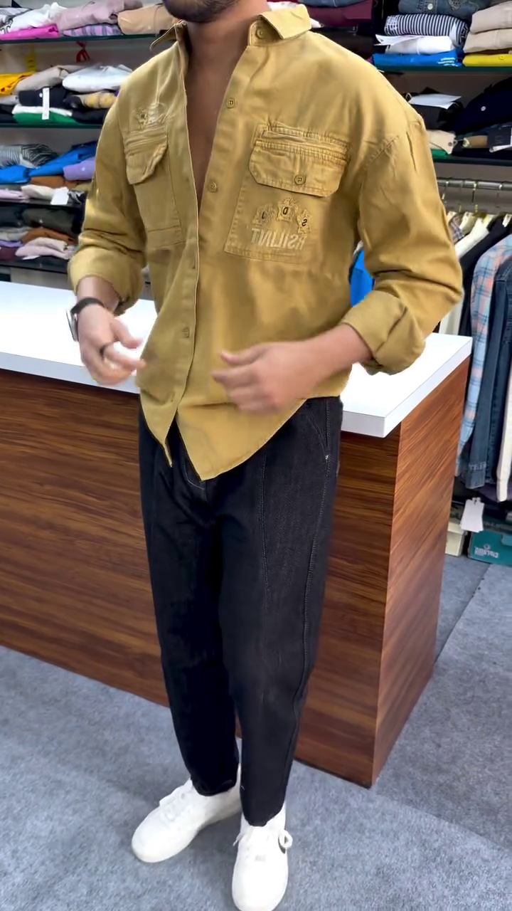 Dark Brown Casual Overshirt Look