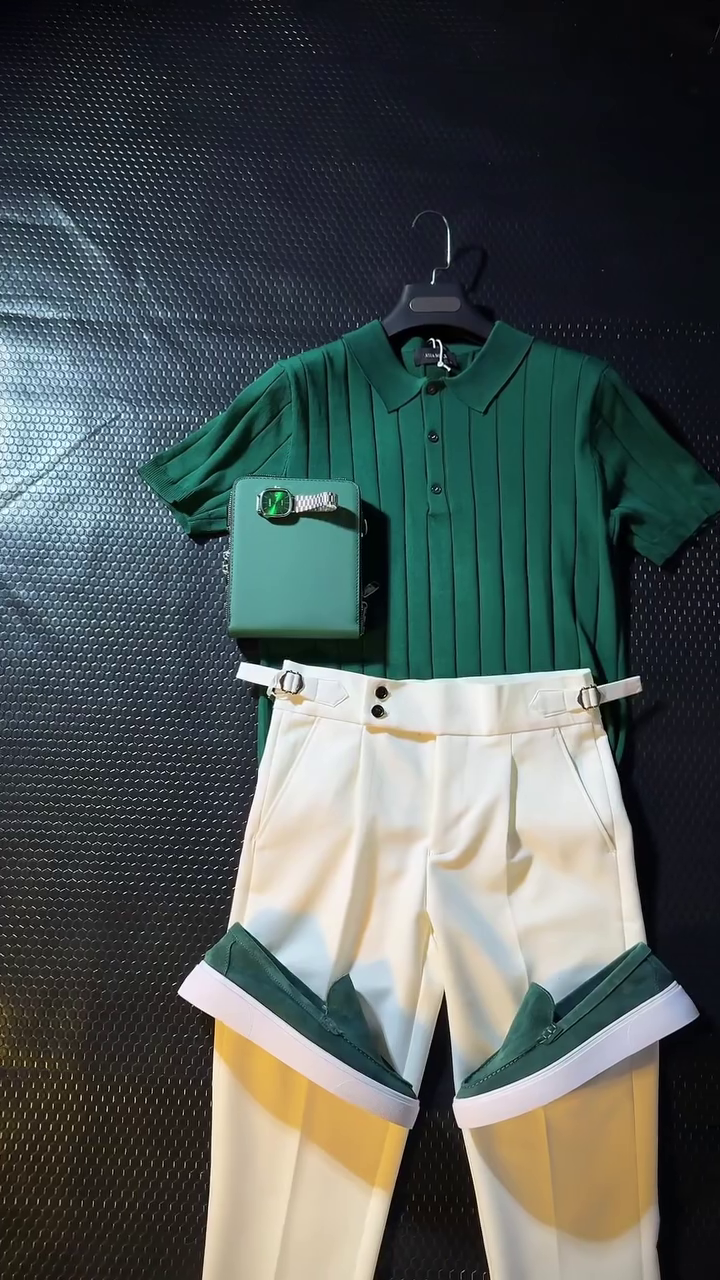Emerald Green Co-Ord Outfit with Loafers