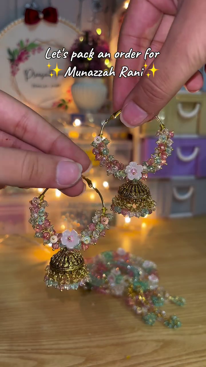 Pastel Floral Jhumka Earrings