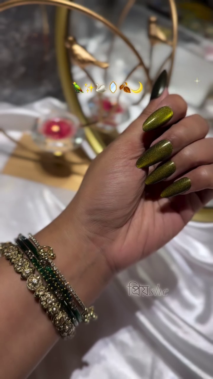 Olive Green Designer Bangles Set