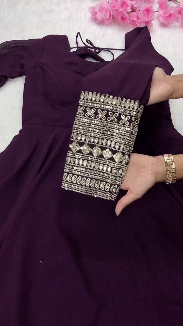 Women Embroidered Anarkali Kurta Set with Dupatta - Image 5