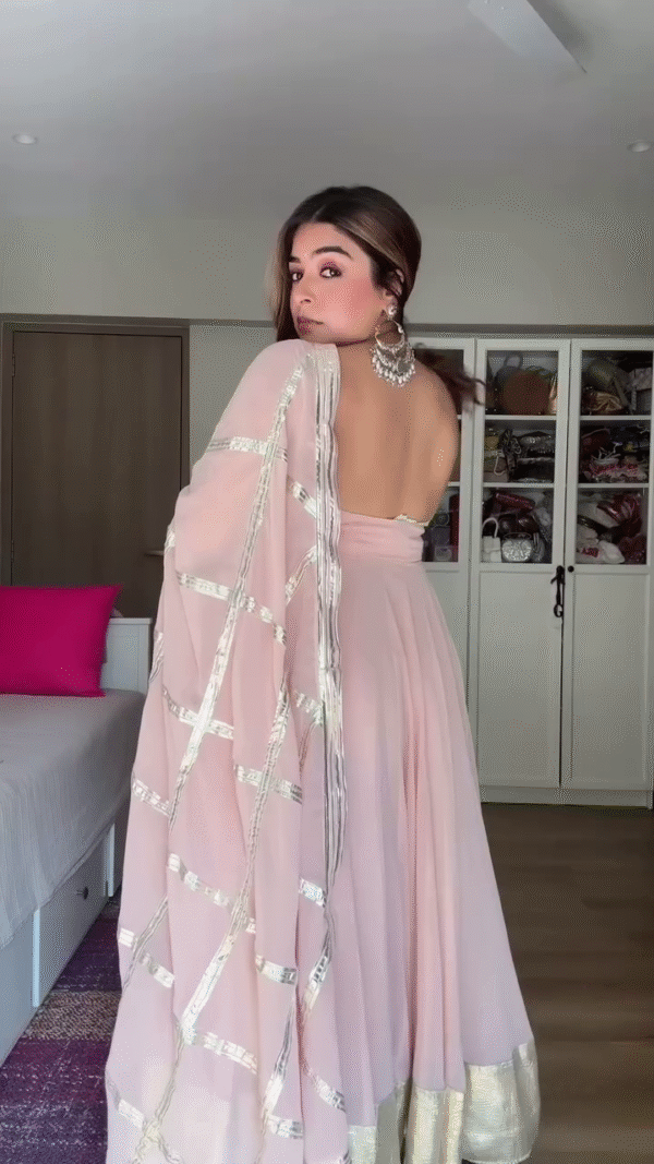 Trendy Silk Cotton Anarkali Suit and heavy Duppata by Women - Image 5