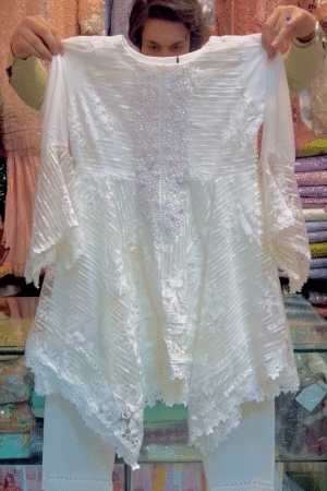 Latest Pakistani Wedding Dresses Embroidery Clothes Indian Dress White Chiffon Kameez