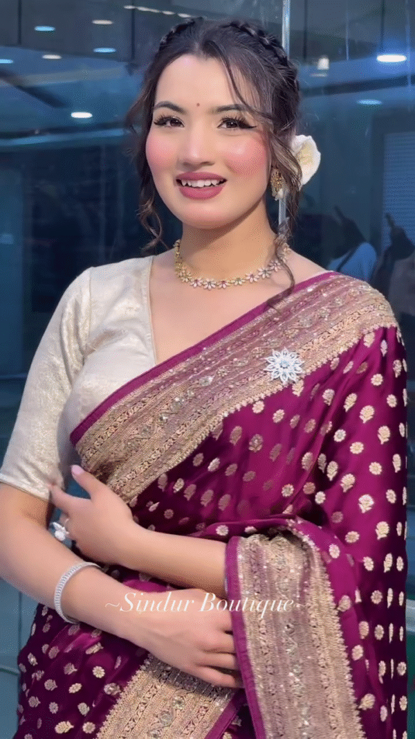 Self Design Banarasi Cotton Silk Saree - Image 5