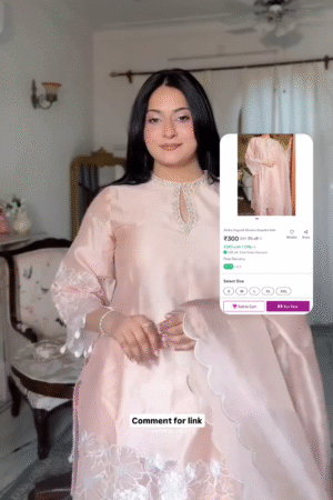 Peach embroidered co-ord set