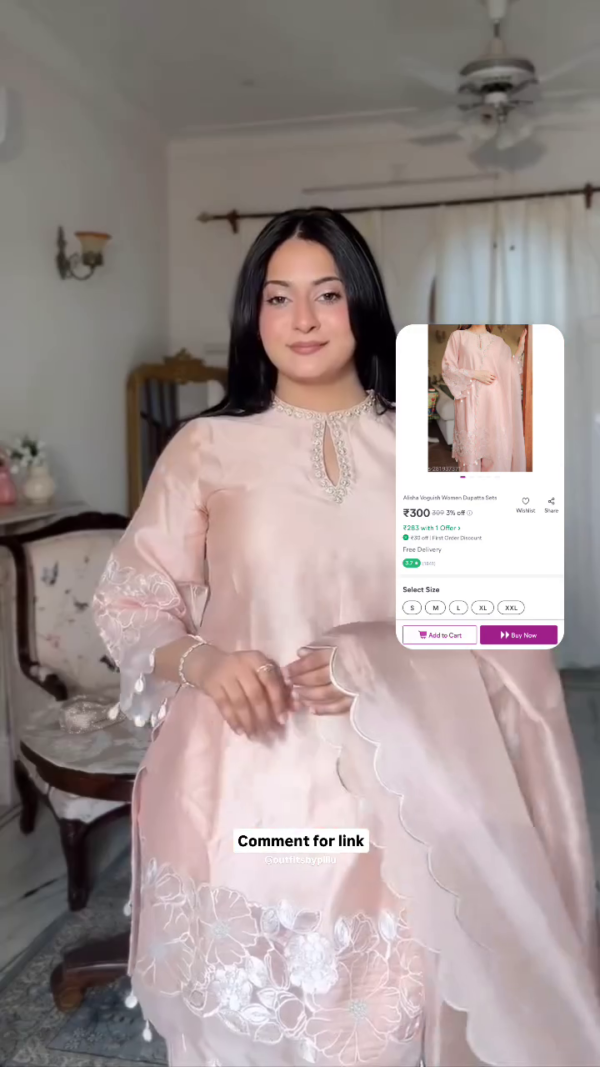 Peach embroidered co-ord set
