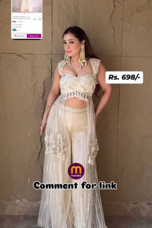 White Color Party Wear Designer Indo-Western Plaazo With Choli