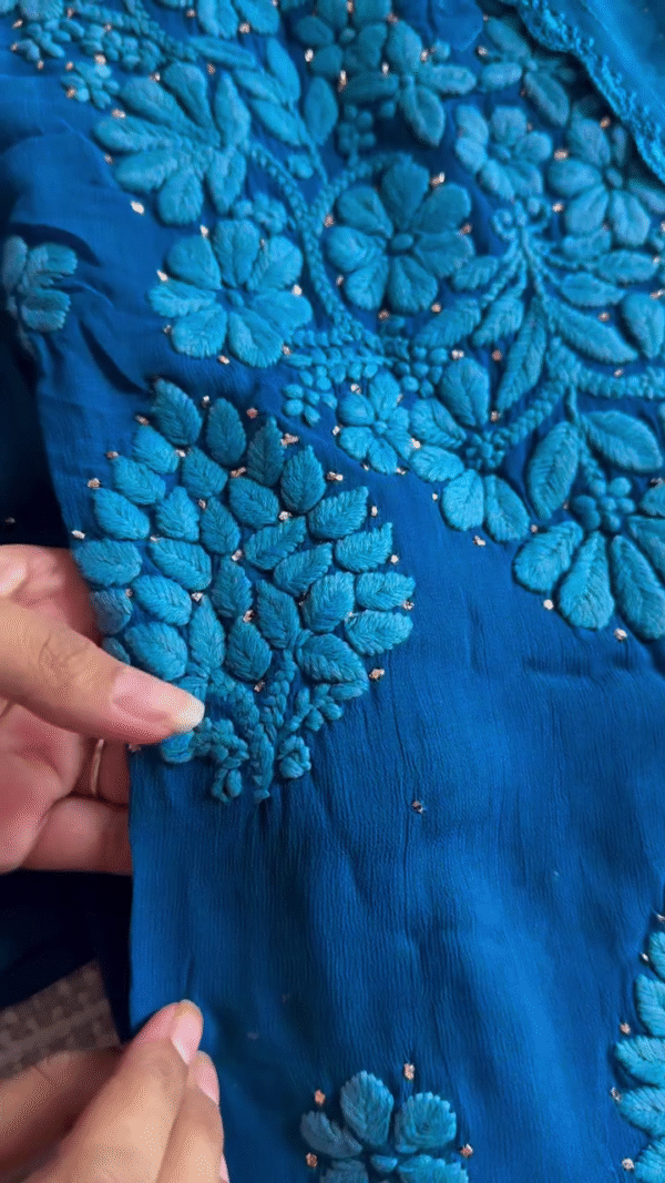 🧿 | Newly Launched Super Trendy Long Lucknowi Chikankari Pure Viscous full set - Image 4