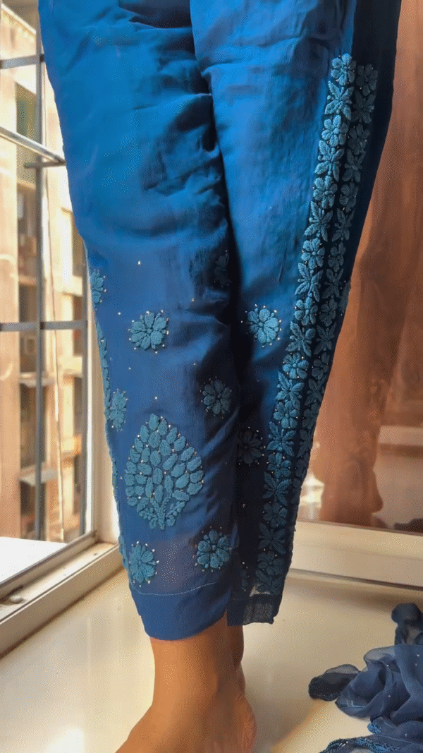 🧿 | Newly Launched Super Trendy Long Lucknowi Chikankari Pure Viscous full set - Image 3