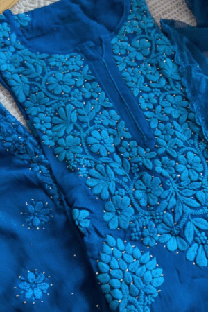 🧿 | Newly Launched Super Trendy Long Lucknowi Chikankari Pure Viscous full set