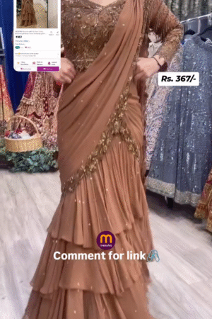 Beautifull Foux Georgette lehenga Saree with choli