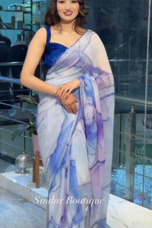 new oraganza saree with separate blouse piece