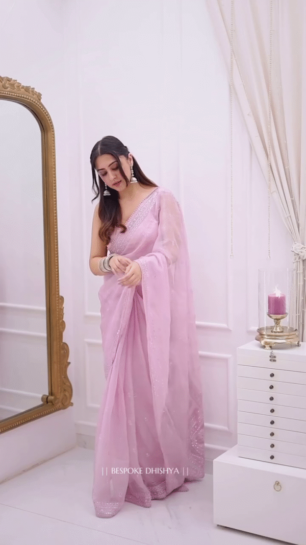 DESIGNER LOOK PINK COLOR KOTA CHEX SAREE