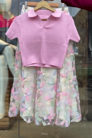 Women Elegant Sweet Spring Pink Mesh Party Embroidery Flowers Dress