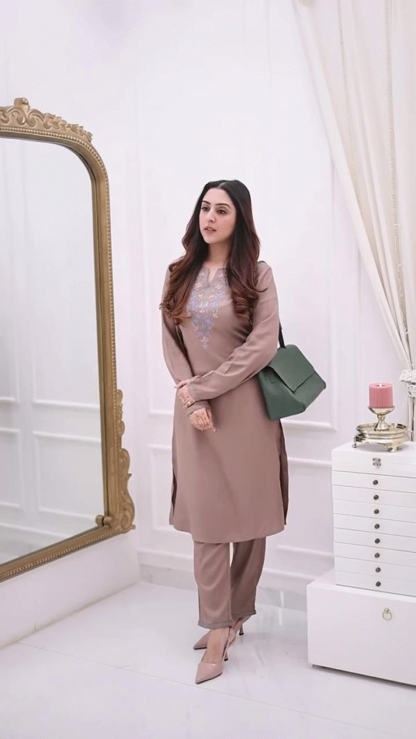 Women’s Floral Embroidered Viscose Rayon Kurta Palazzo Set with Notch Neck – Festive & Casual Chic - Image 7