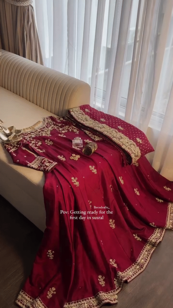 Premium Quality Maroon Anarkali Suit Set - Image 3
