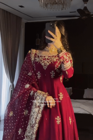 Premium Quality Maroon Anarkali Suit Set