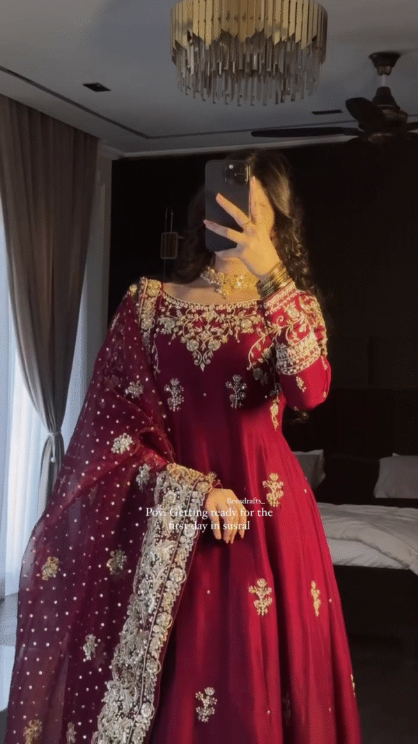 Premium Quality Maroon Anarkali Suit Set