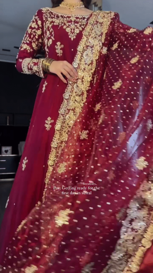 Premium Quality Maroon Anarkali Suit Set - Image 4