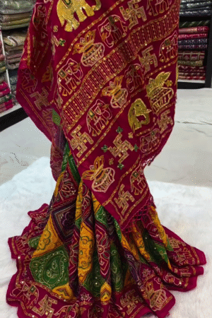 Beautiful Maroon Red Traditional Wedding Saree