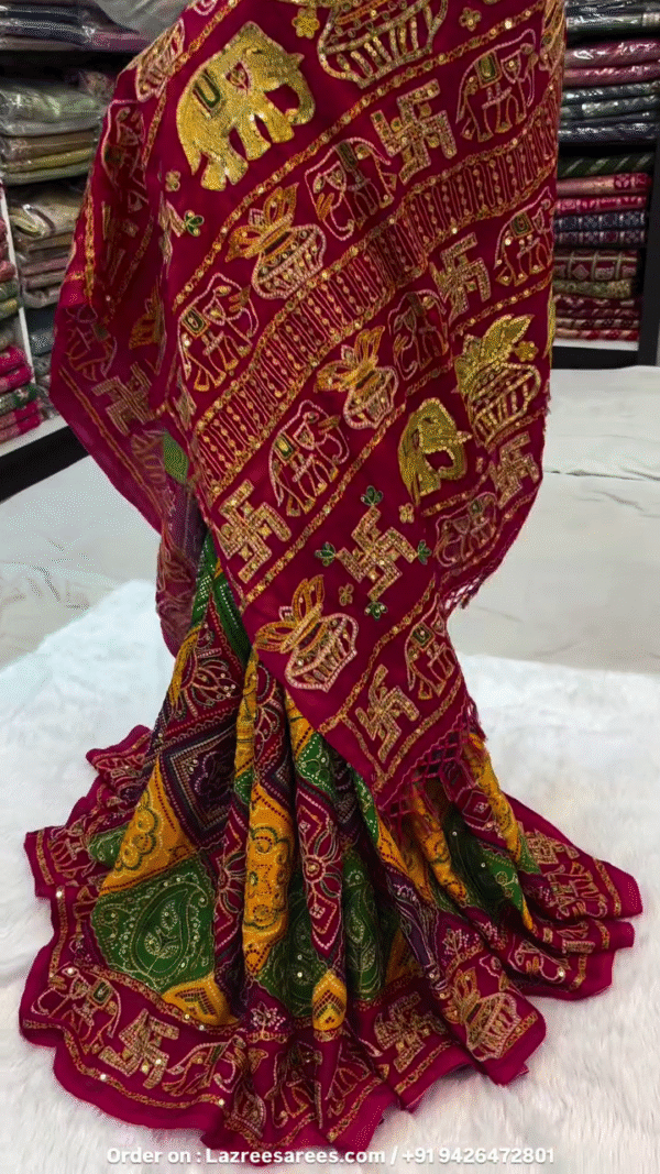 Beautiful Maroon Red Traditional Wedding Saree